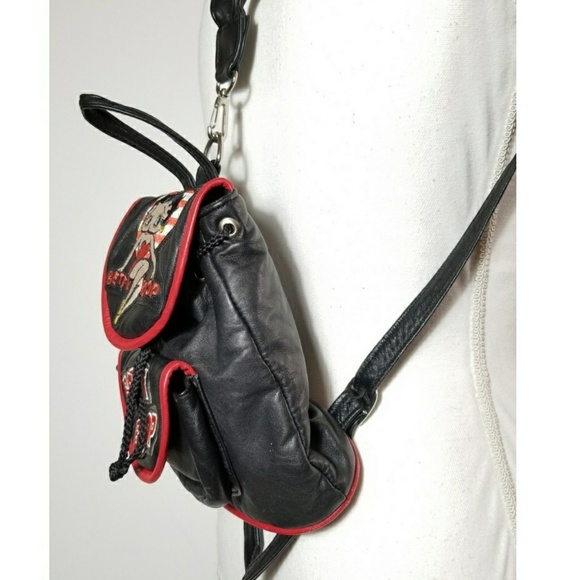 🔴SOLD Vintage Betty Boop Leather Mini Backpack - Picture 4 of 8
